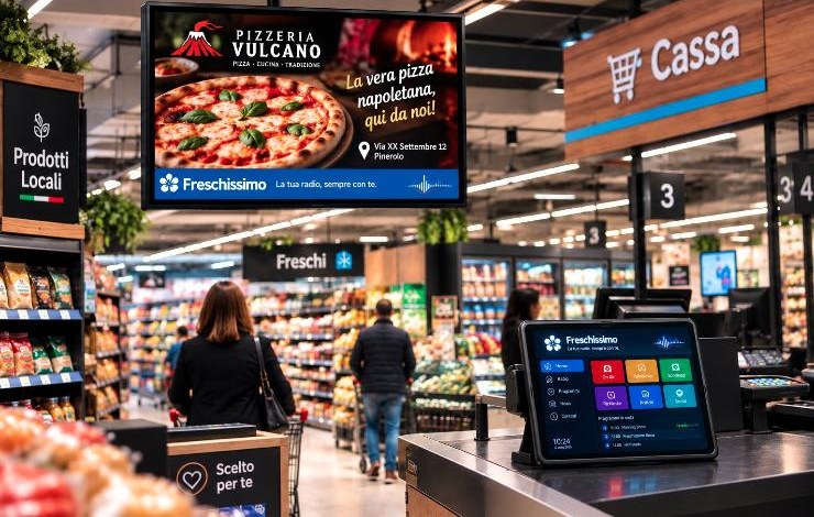 Schermo Digital Signage in un punto vendita